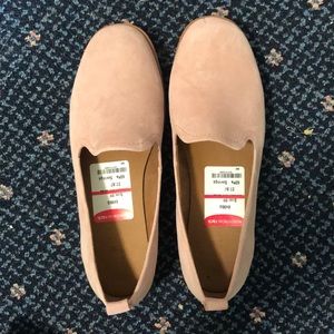Pink slip on shoes